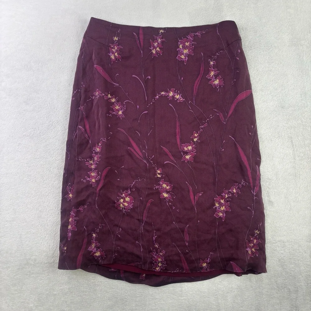 VTG Marie Claire Paris Floral Silk Skirt Women's Size 38